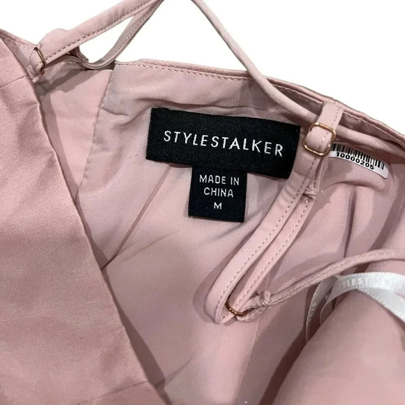 Stylestalker Pink Avianna Front Slit Faux Wrap Slip Dress M - Picture 4 of 5